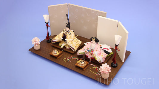 雛人形平飾り 京十二番21205-PCG オディール 横から