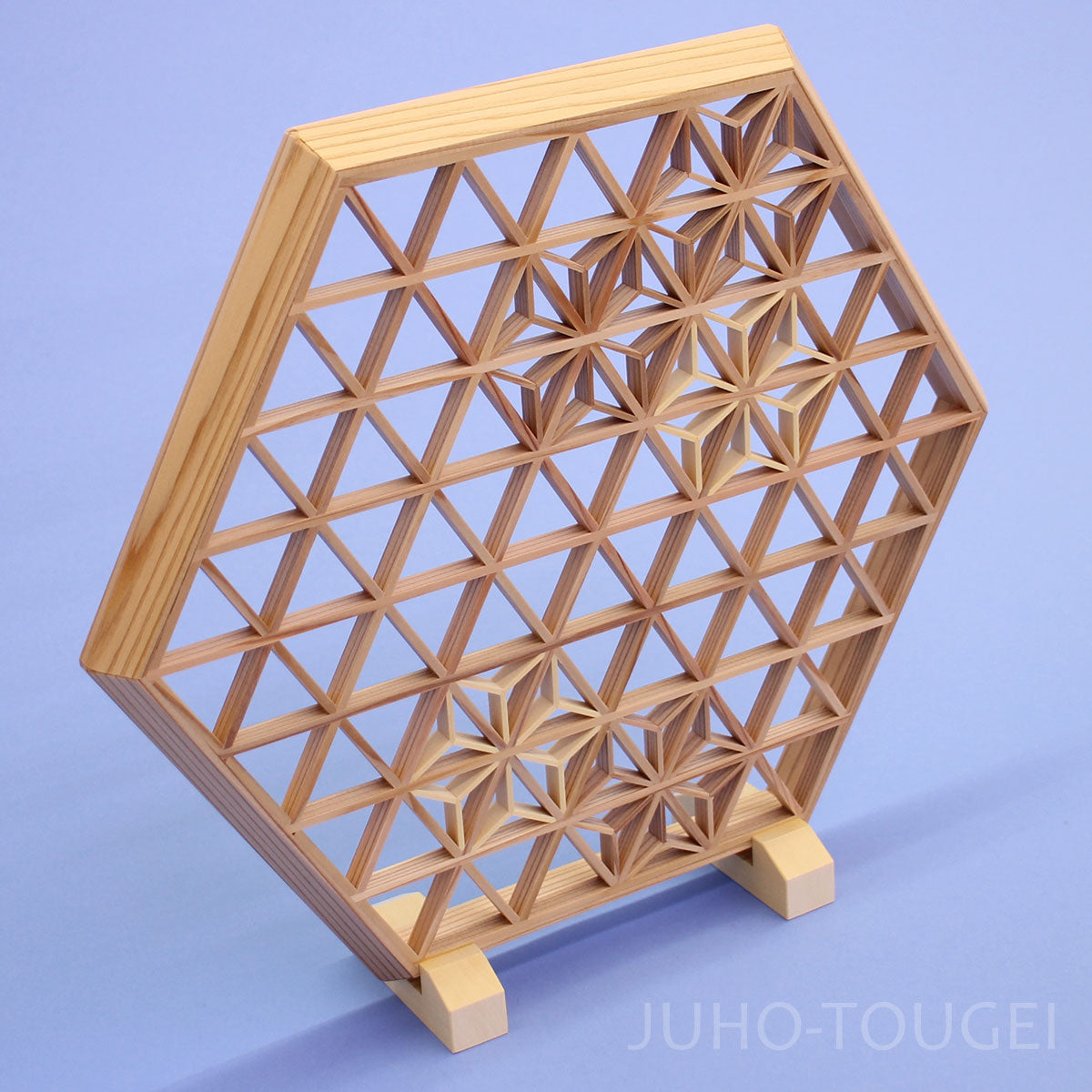 組子細工六角衝立(麻の葉)裏側