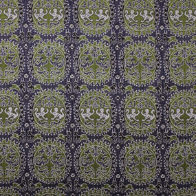 ポリエステル金襴紺系 正倉院模様風 厚さ:薄手24cm角見本