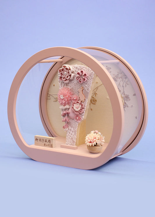 7号うらら紫 丸型モカピンクケース飾り 横から