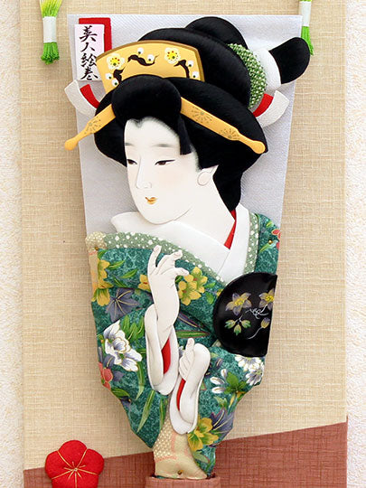 壁掛飾り 高さ55cm 15号押絵羽子板 美人絵巻 香梅