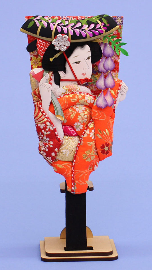 押絵羽子板 見立て藤娘 台付き