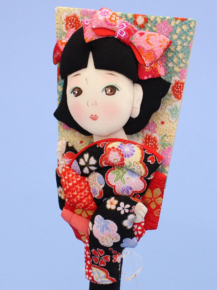 押絵羽子板 昭和レトロモダン 左向き 右からズーム