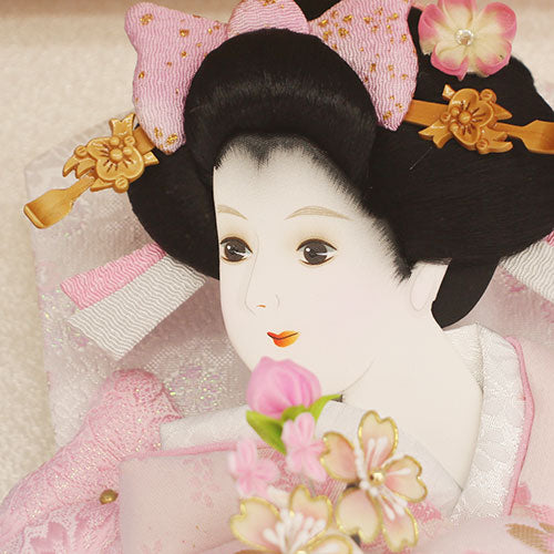 0押絵羽子板飾り 美月(ピンク) お顔