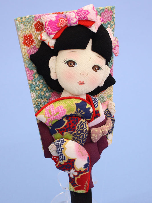 押絵羽子板 昭和レトロモダン 袴 左からズーム