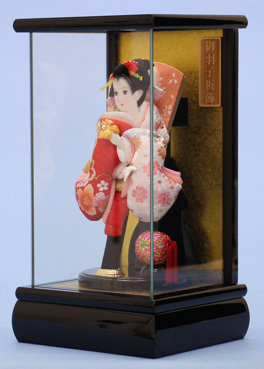 6号押絵羽子板飾り 宴 黒ケース入り