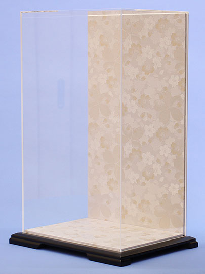 羽子板、つるし雛兼用ケース白桜アクリル 横から