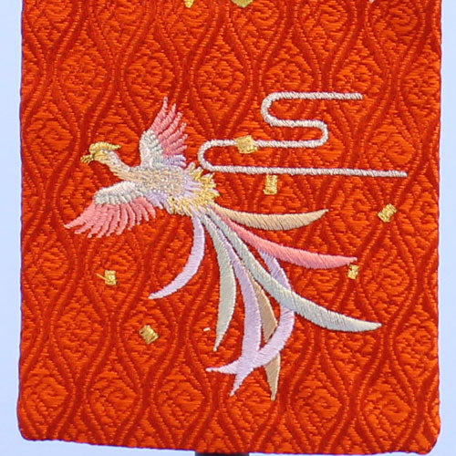女の子の名前旗 高さ30.5cm(ミニ)正絹鳳凰刺繍