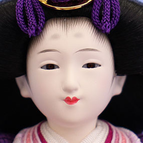 雛人形単品 親王3 小芥子 桜刺繍赤黒 姫顔