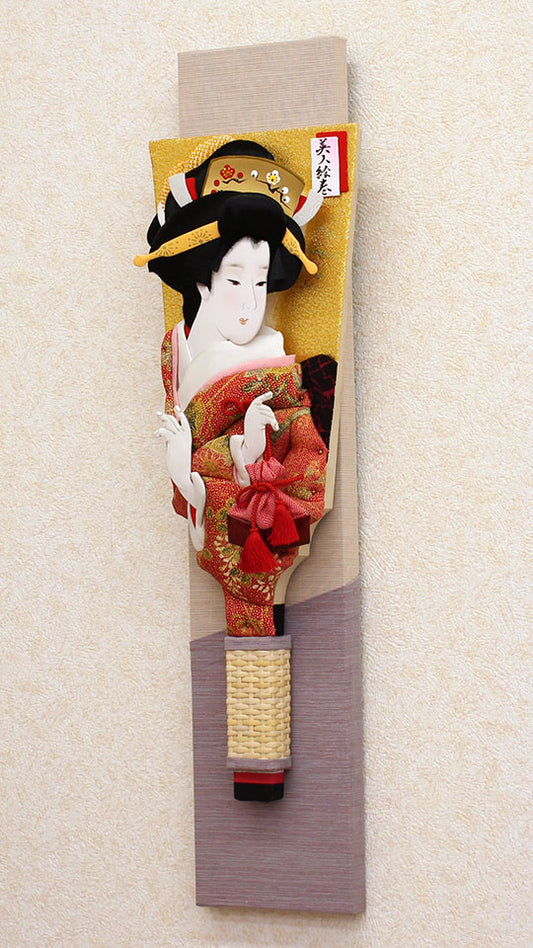 押絵羽子板美人絵巻 三河木綿壁掛け飾り 横から