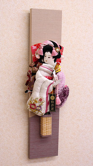 かの子刺繍詩音 三河木綿壁掛飾り 横から