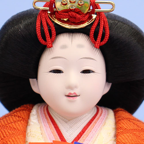 雛人形単品 親王3 小芥子金襴 緑橙桜 姫顔