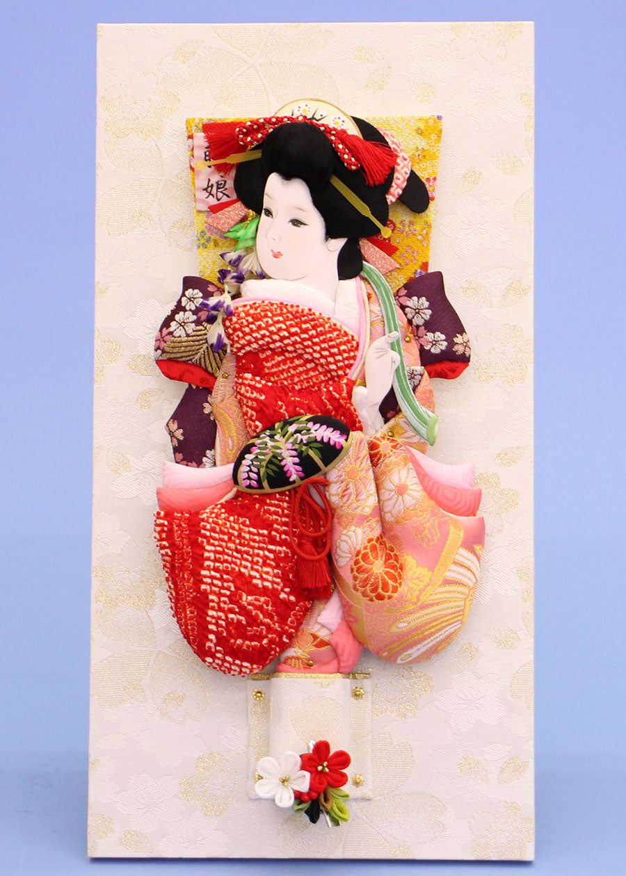 壁掛飾り 高さ38cm 10号押絵羽子板 鹿の子華舞 白桜 – 寿鳳人形の東芸