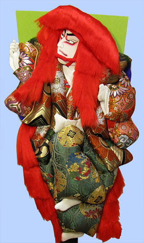 Kabuki Hagoita 20-size standing red lion with 20 stands