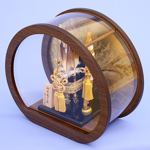 破魔弓ケース飾り 円型アクリル 誉 横から