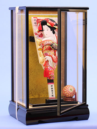 押絵羽子板 雅 桃山ケース入り 横から