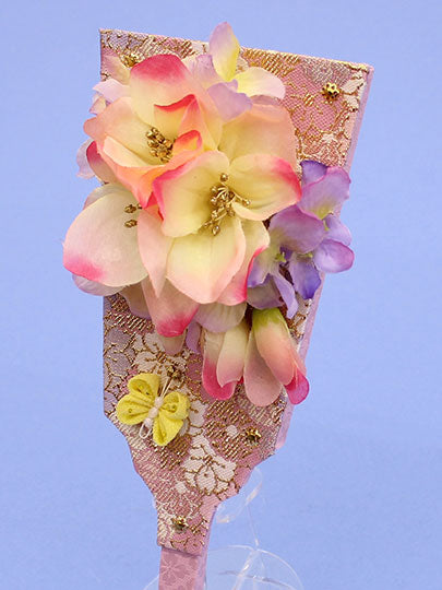 7号おしゃれな羽子板飾り 花B アクリルスタンド付き 右から