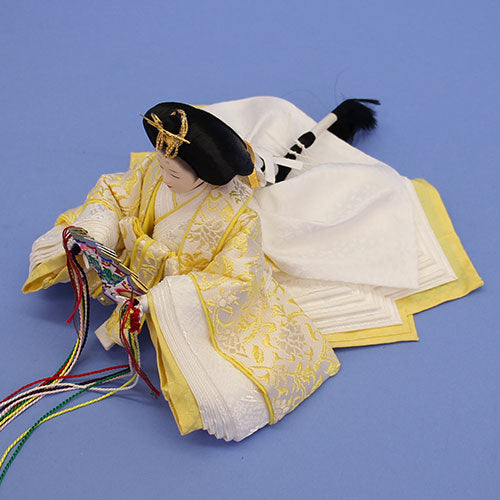 雛人形単品 親王4 京十三番 パステル唐草黄緑 横から