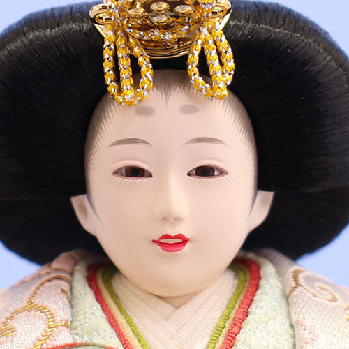 雛人形単品 親王2 京十五番 グリーン 姫顔