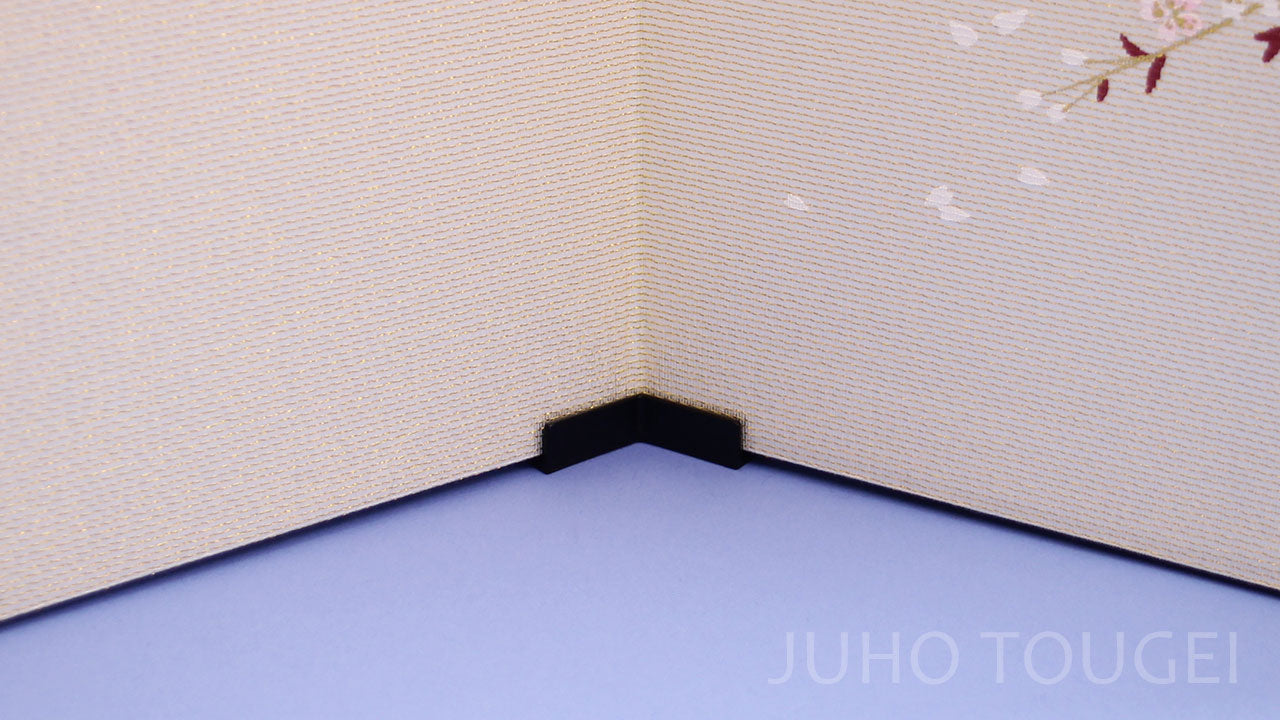 屏風 雛人形用 10号 四曲包込 キラ金桜 揺れ止め