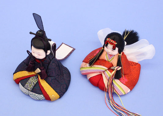 木目込み雛人形単品 JUHO-TOUGEI ふく 01黒赤 上から