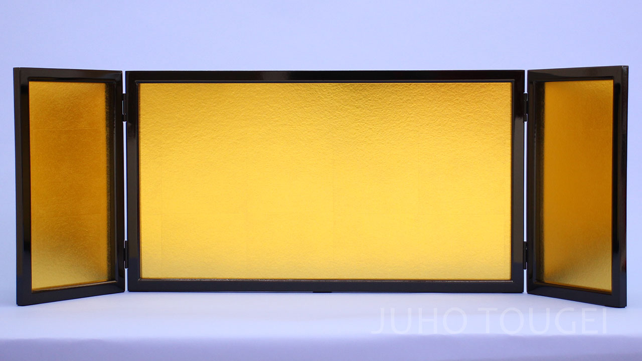 Folding screen for Hina dolls, 30cm high, No. 10, gold folding