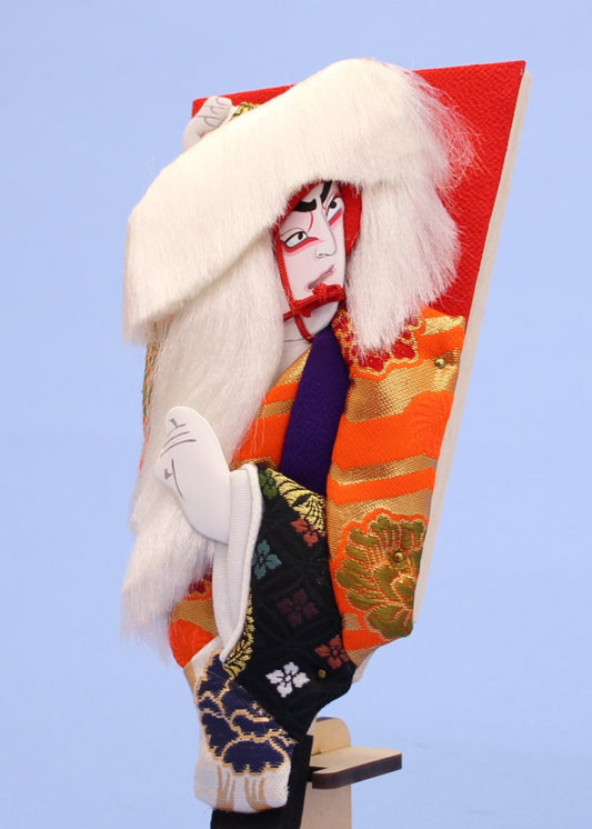 歌舞伎羽子板 8号白獅子 スタンド付き