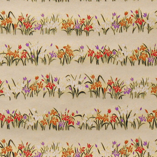 modern 掛け軸 菖蒲 友禅紙