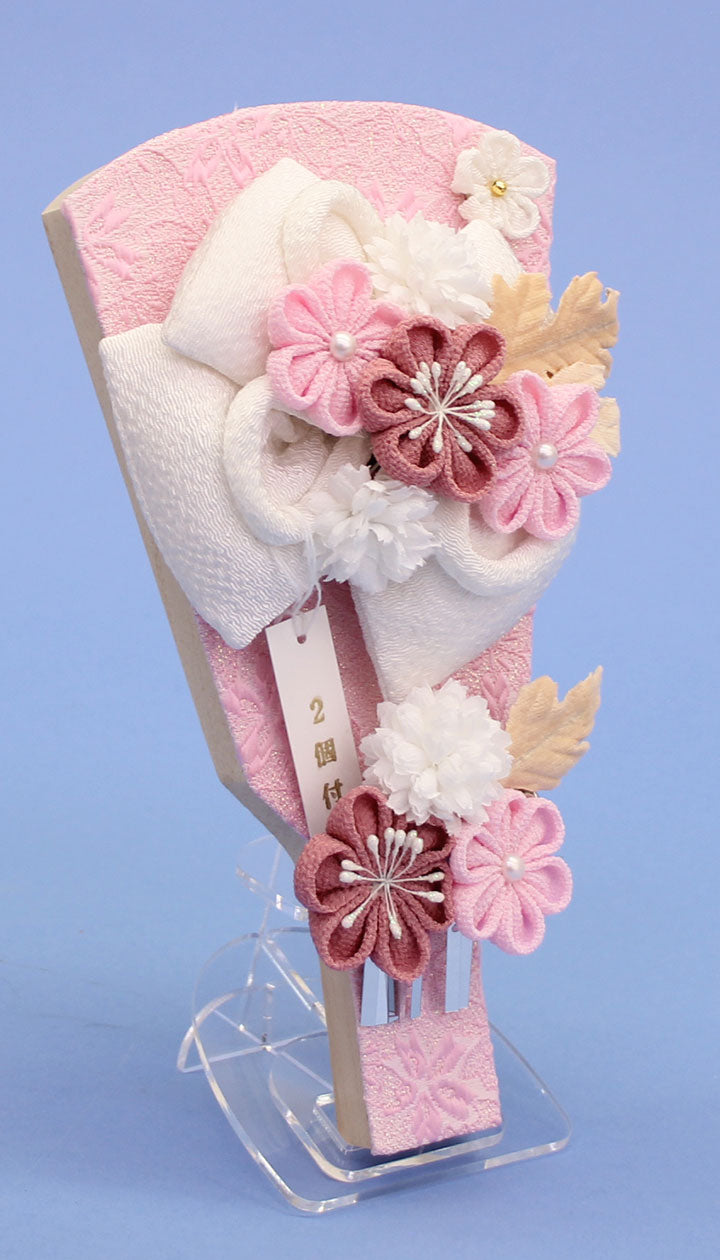 白縮緬リボン羽子板 アクリルスタンド付き 横から