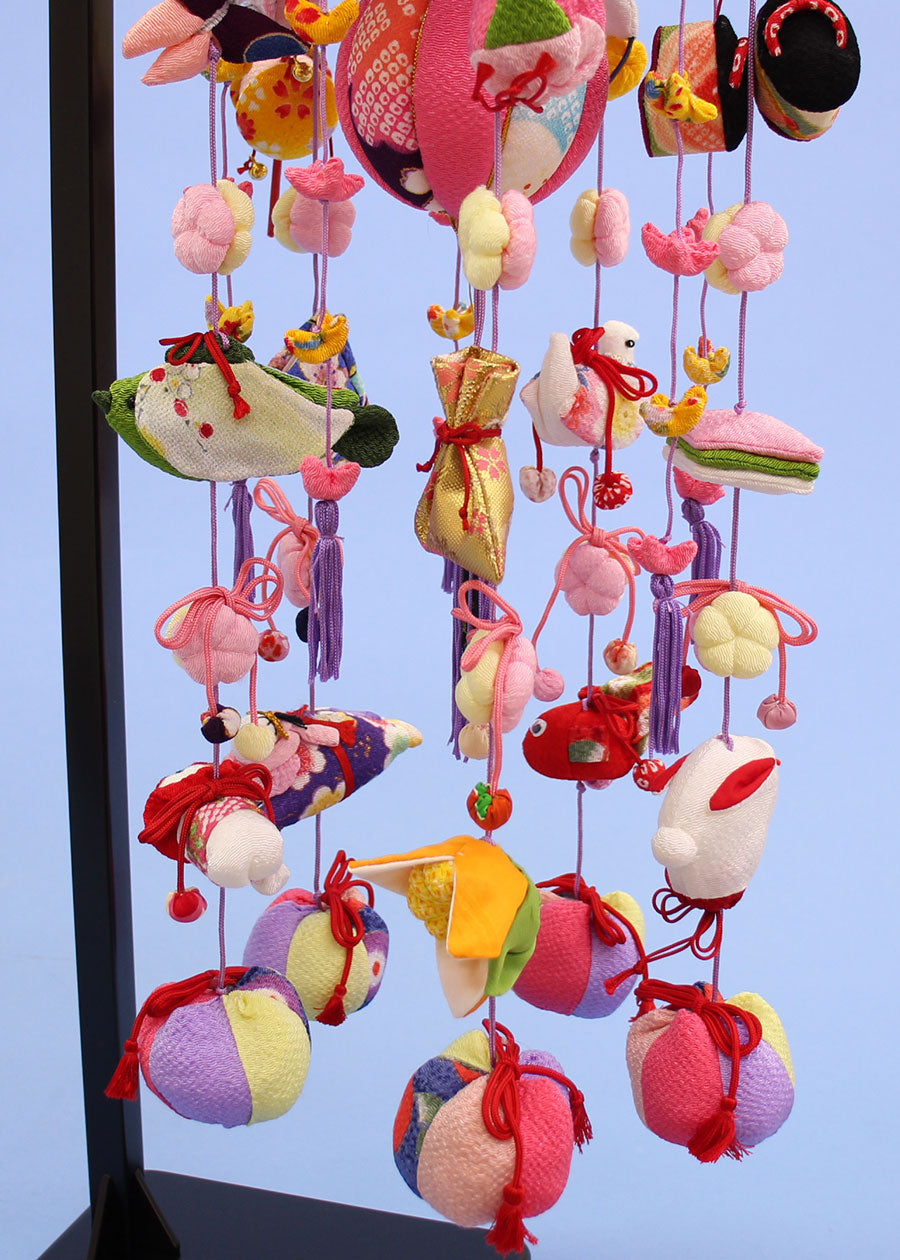 Décoration à suspendre avec support, hauteur 64 cm, taille 15, fleur de glycine, violet