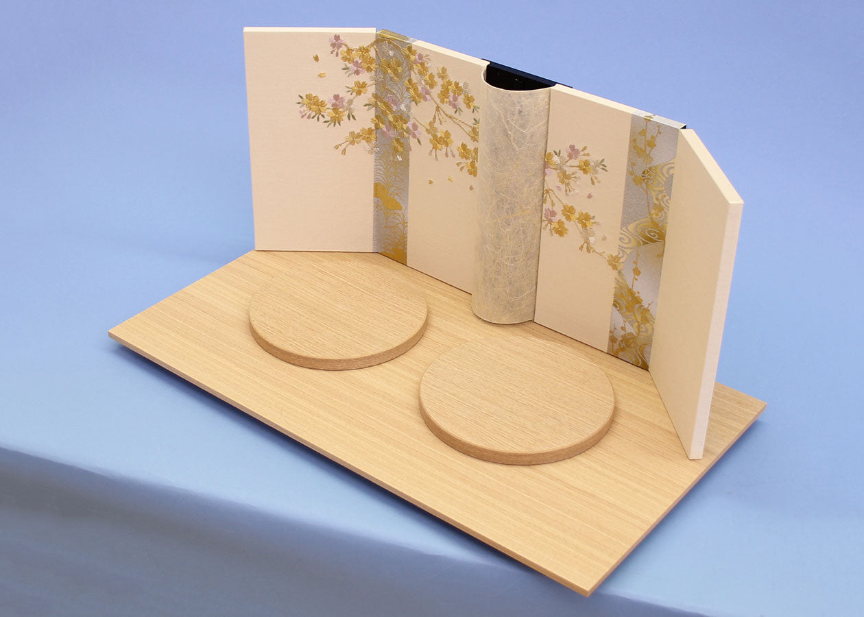 雛人形・平台屏風セット 幅60cm 20号 日和桜刺繍親王台付き
