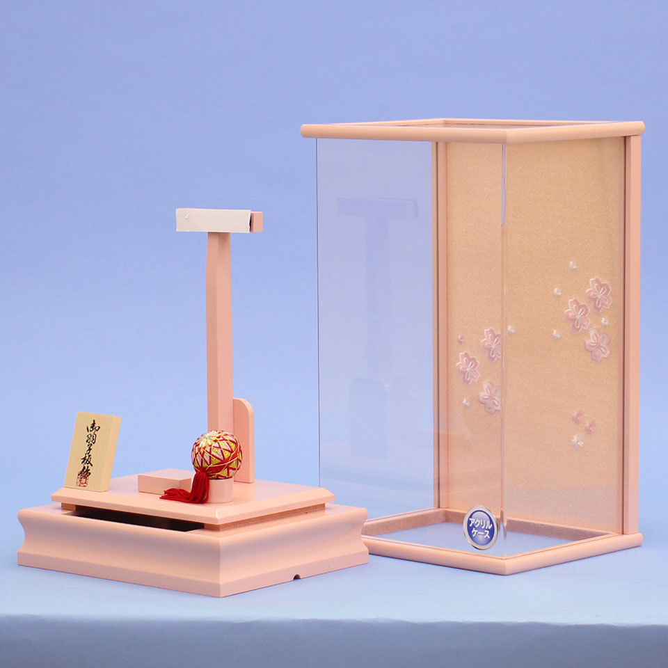 羽子板用用アクリルカブセケース(ピンク)開く