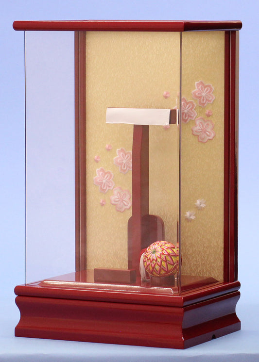 羽子板用ケースアクリルカブセケース(赤) 横から