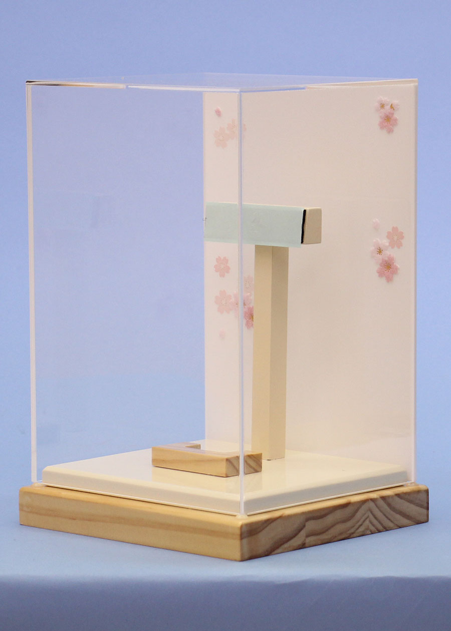 羽子板用ケース 7号無垢アクリル 横から