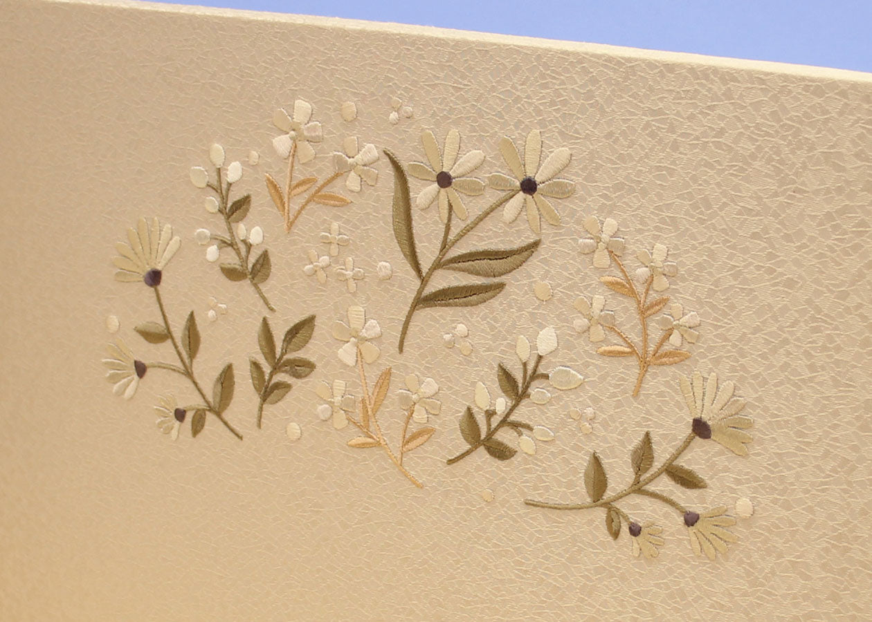 雛人形平飾り 幅60㎝ 京十二番正絹雪輪刺繍親王 刺繍小花集め