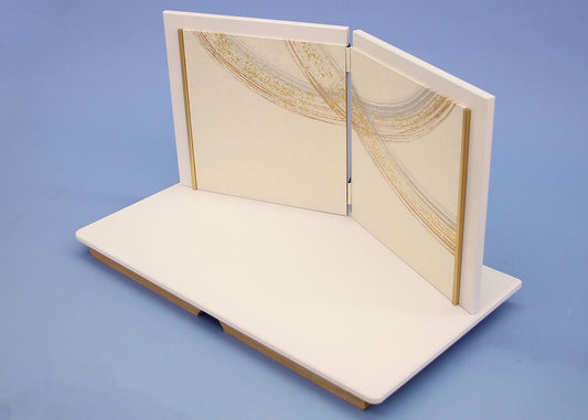 ensemble complet de poupées Hina et paravents, 50 cm de large, blanc avec finition brossée