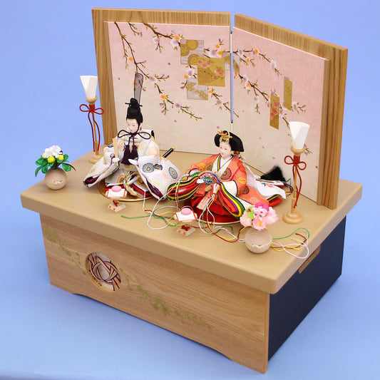 雛人形収納飾り 京十四番親王千筋細工ナチュラル 上から