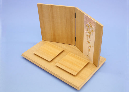 ensemble complet de poupée Hina/paravent plat de 40 cm de large, soleil du matin