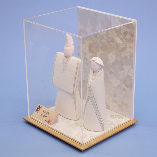 木目込み雛人形 幸一光作SimpleModern #2 白桜ケース入り 横から