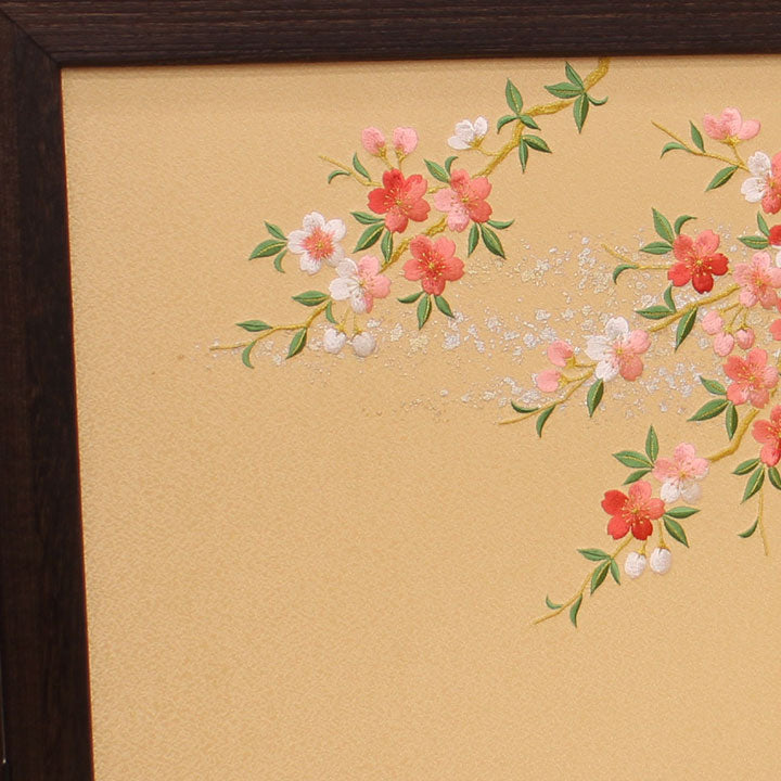 焼桐桜刺繍 屏風ズーム