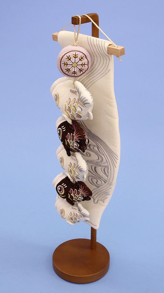 つるしタイプ鯉のぼり 高さ51cm 鯉5(ミニ)チョコ タペ台付き