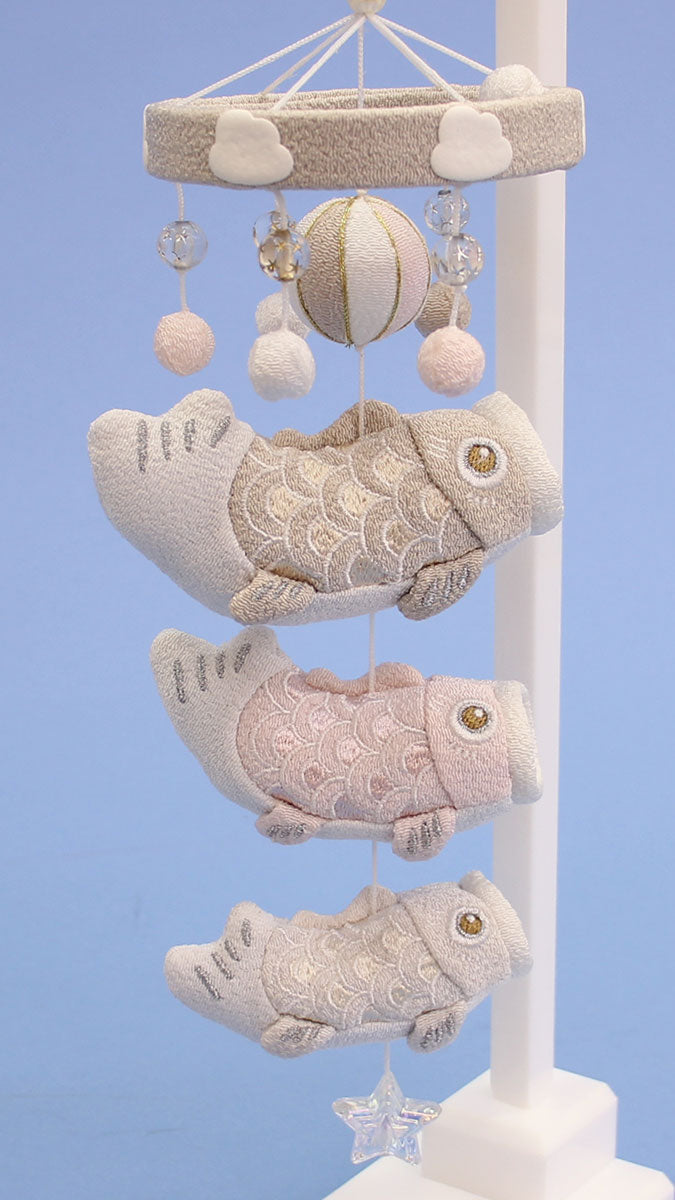 Hanging carp streamer, height 33cm, warm pastel