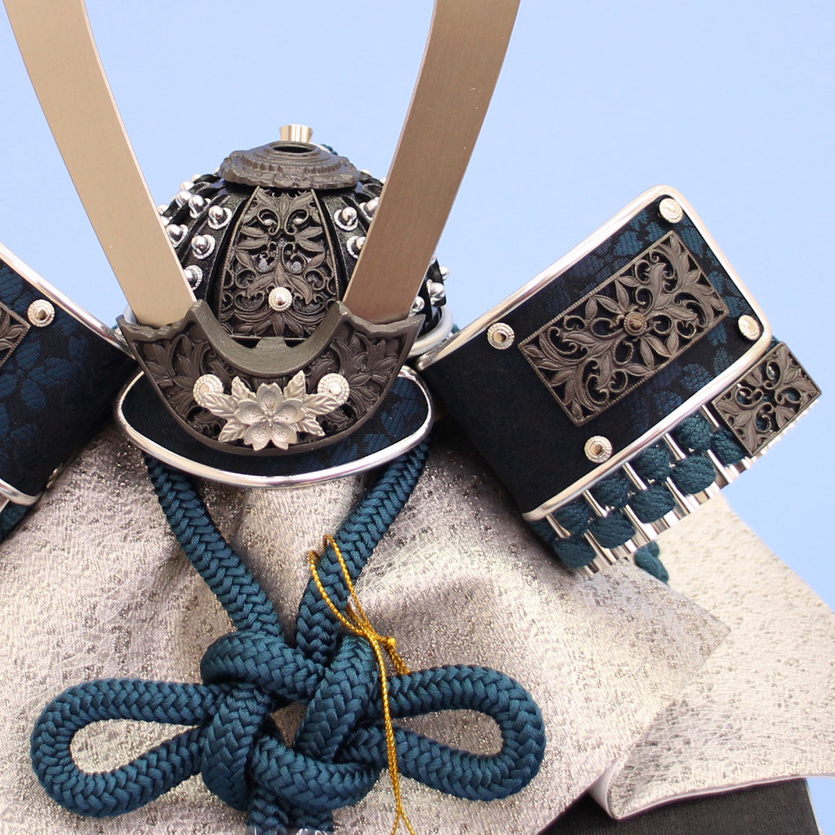 五月人偶单兜 高37cm 8号 黑樱金属兜