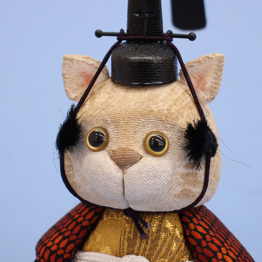 JUHO-TOUGEI 木目込み ねこサムライ はなまる お供 顔