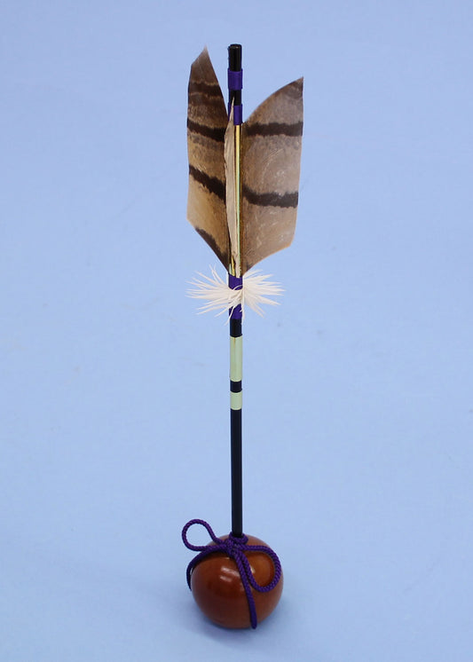 五月人偶单品装饰:箭架装饰,32厘米,棕色漆球猫头鹰