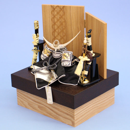 五月人偶兜储物套装 宽30cm 紧凑型 No.3 龙神谦信 多毛七宝