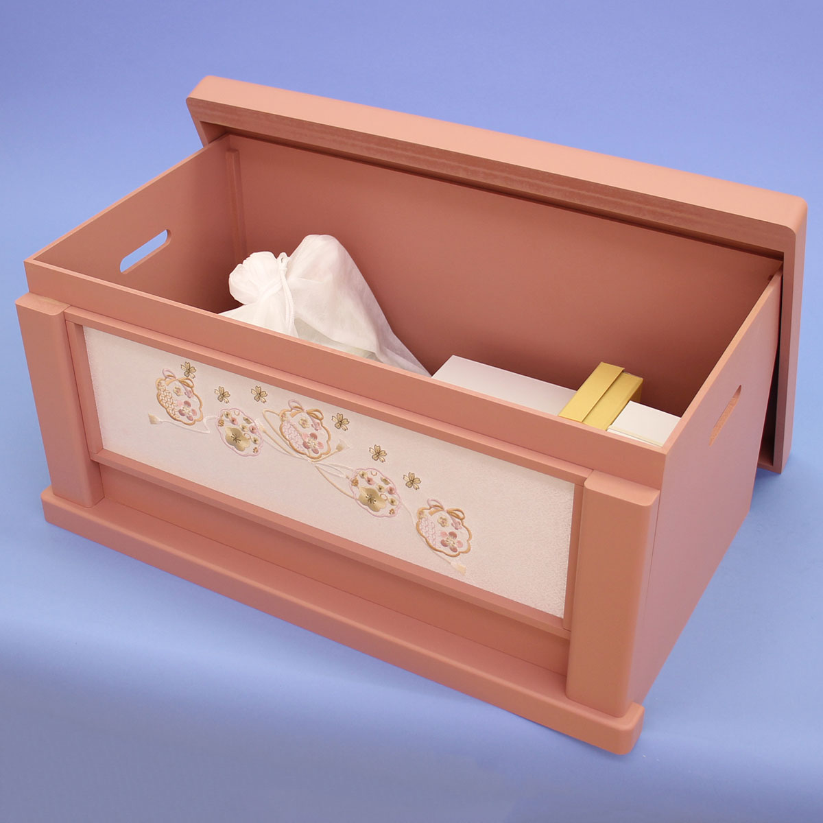 雛人形収納飾り 幅60cm芥子親王収納セット ピンク60 ふた式