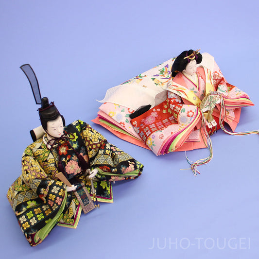 雏人偶单件 亲王人偶与公主 第9号 金织锦 亲王人偶与公主