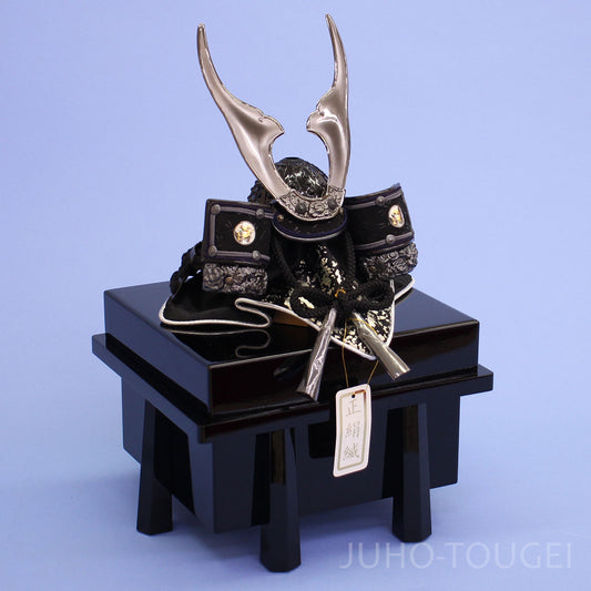 五月人形 単品兜 高さ19cm 皇宸 6号 黒雲兜