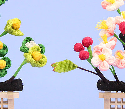 雛人形用桜橘 高さ13cm20号花衣(縮緬桜橘)